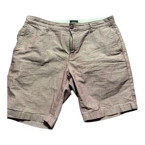 RVCA Shorts Men’s 34 Maroon Chambray Flat Front Chinos Casual Nature X Industry